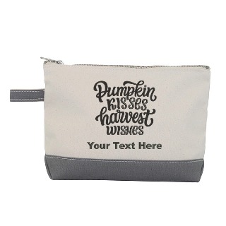 Fall Embroidered Personalized Makeup Bag