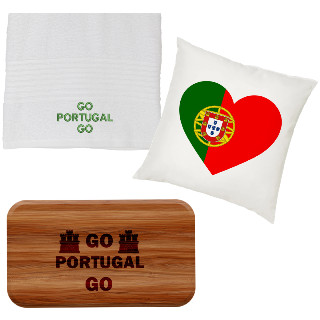 Go Portugal Go Towel, Pillow, and Cutting Board Set