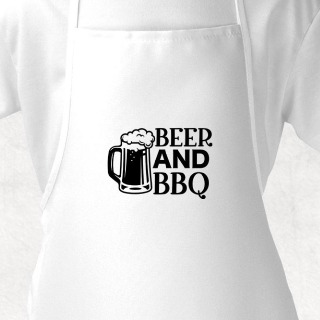 Beer and BBQ White Adult Apron buy at ThingsEngraved Canada
