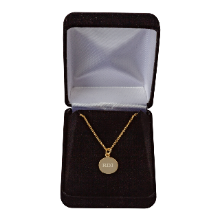 Monogram Round Pendant Necklace Gold