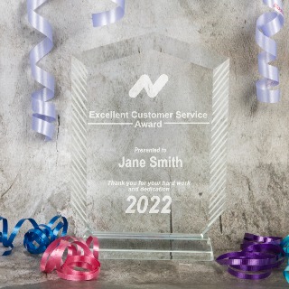 Faceted Crystal Shield Award