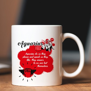 Aquarius Mug with Custom Message buy at ThingsEngraved Canada