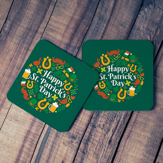Happy St. Patrick's Day Coasters - Set of 2 buy at ThingsEngraved Canada