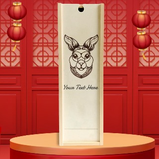 Custom Engraved Year Of The Rabbit Wine Box 4 buy at ThingsEngraved Canada