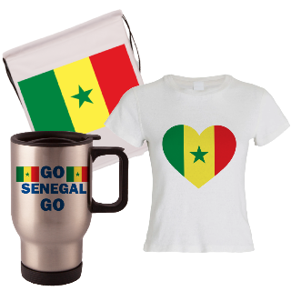 Go Senegal Go Travel Mug, Drawstring Bag, and T-Shirt Set for Her buy at ThingsEngraved Canada