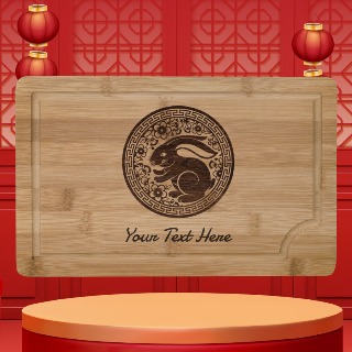 Custom Engraved Cutting Board (small) - Year of Rabbit 1 buy at ThingsEngraved Canada