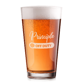 Custom Engraved Principle Off Duty Beer Glass buy at ThingsEngraved Canada