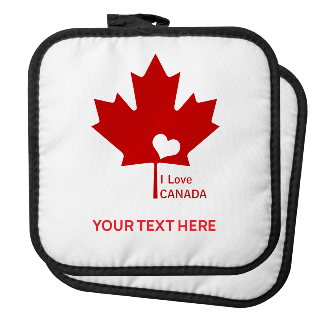I Love Canada Custom Pot Holder buy at ThingsEngraved Canada