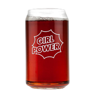 Custom Girl Power Stemless Beer Glass buy at ThingsEngraved Canada