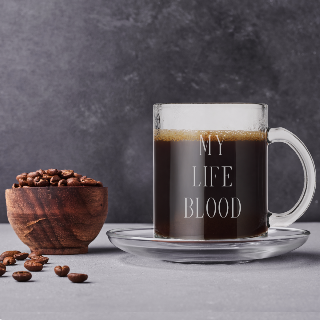 Glass Coffee Mug - 10 oz buy at ThingsEngraved Canada