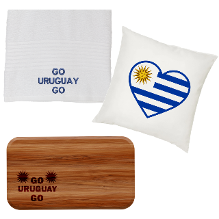 Go Uruguay Go Towel, Pillow, and Cutting Board Set buy at ThingsEngraved Canada