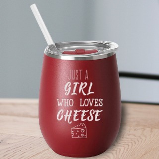 A Girl Who Loves Cheese  Red Swig Mug