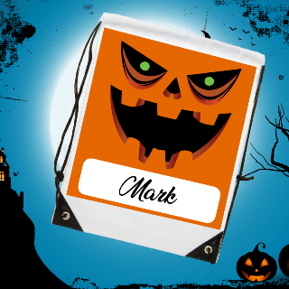 Jack-o'-lantern Halloween Theme Drawstring Bag buy at ThingsEngraved Canada
