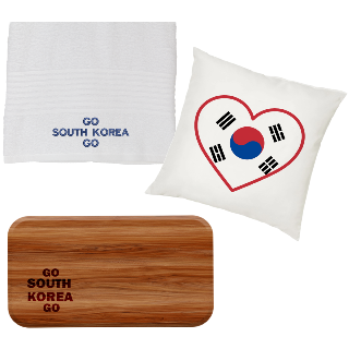 Go South Korea Go Towel, Pillow, and Cutting Board Set buy at ThingsEngraved Canada