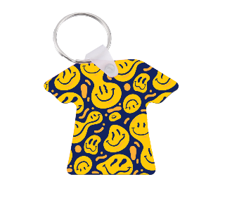 Custom Smiley Face T-shirt Keyring