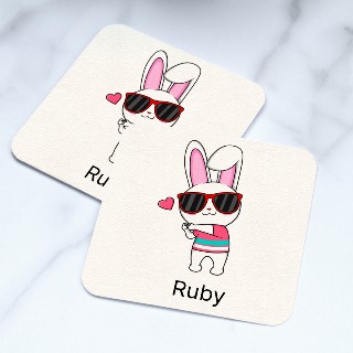 Cool Easter Bunny Coaster 4 buy at ThingsEngraved Canada