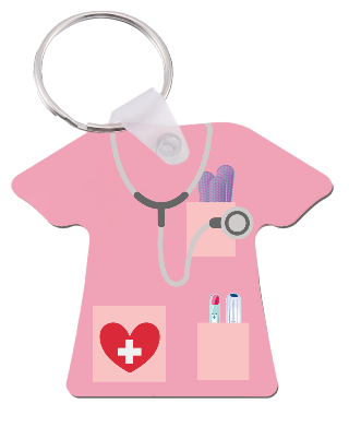Cute Scrubs Double Sided Key ring - Pink buy at ThingsEngraved Canada