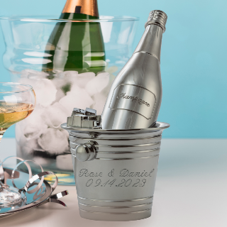 S&P Set - Personalized Champagne Bucket and Bottle buy at ThingsEngraved Canada