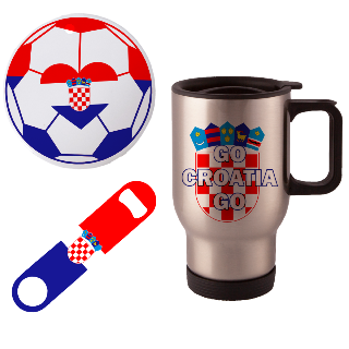 Go Croatia Go Travel Mug with Ornament and Bottle Opener
