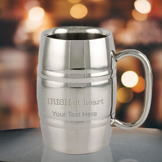 Irish at Heart Stainless Steel Double Walled Stein buy at ThingsEngraved Canada