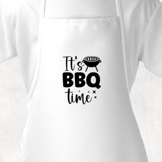 It's BBQ Time White Adult Apron buy at ThingsEngraved Canada