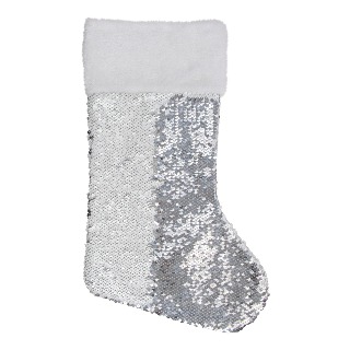 Silver Sequin Christmas Stocking White Velvet buy at ThingsEngraved Canada