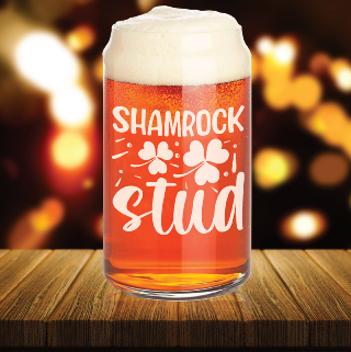 Shamrock Stud Beer Glass buy at ThingsEngraved Canada