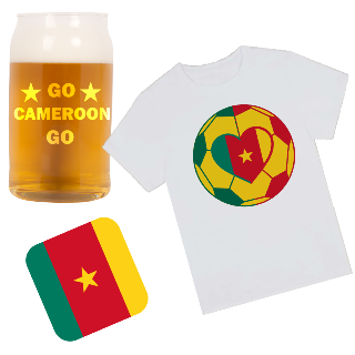 Go Cameroon GoT Shirt, Beer Glass, and Square Coaster Set buy at ThingsEngraved Canada