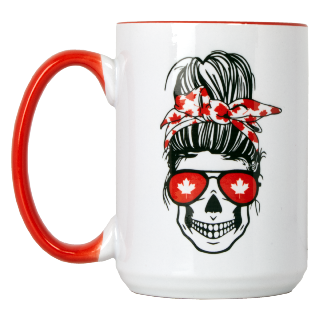 Patriotic Skull Ceramic Mug buy at ThingsEngraved Canada