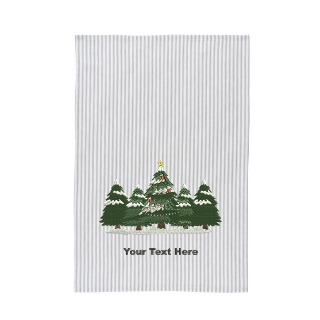 Custom Embroidered Christmas Trees Striped Tea Towel - Set of 2 buy at ThingsEngraved Canada