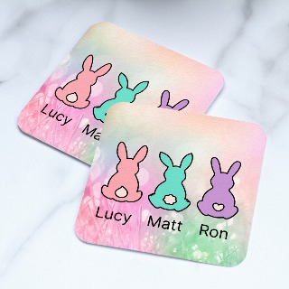 Easter Coaster with Three Bunnies buy at ThingsEngraved Canada