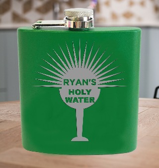 Holy Water Green Stainless Steel 6oz Flask