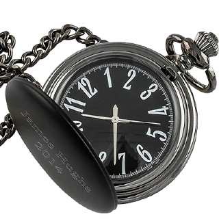 Black Matte Pocket Watch buy at ThingsEngraved Canada