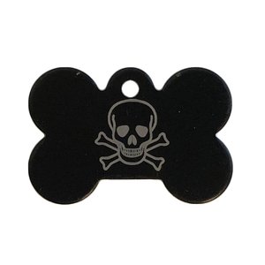 Skull Bone pet tag black buy at ThingsEngraved Canada