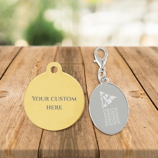 Humane Canada Charm with Custom Brass Dog Tag buy at ThingsEngraved Canada