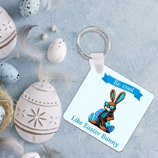 Be Cool Like Easter Bunny Custom Keychain