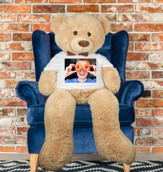 Large Teddy Bear with Custom Photo T-Shirt buy at ThingsEngraved Canada