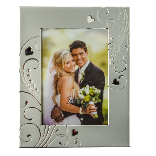 Silver Hearts Frame 5x7