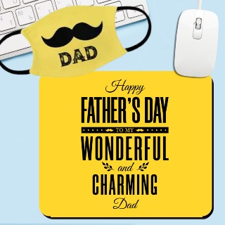 Father's Day Gift Set - Face Mask and a Mouse Pad buy at ThingsEngraved Canada