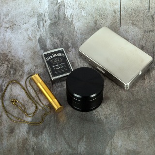 Black Grinder Gift Set with Stainless Steel Cigarette Case. buy at ThingsEngraved Canada