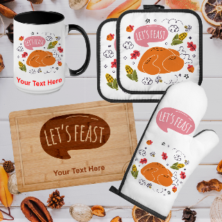 Let's Feast Thanksgiving Set buy at ThingsEngraved Canada