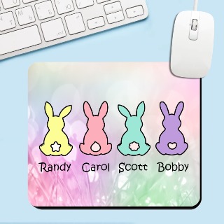 Easter Mouse Pad with Four Bunnies buy at ThingsEngraved Canada