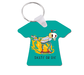 Custom Skate or Die T-shirt Keyring buy at ThingsEngraved Canada