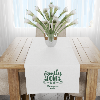 Custom Embroidered Table Runner - White buy at ThingsEngraved Canada