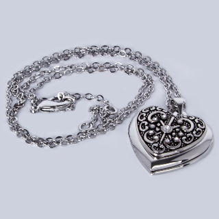 Antique Stainless Steel Heart Locket buy at ThingsEngraved Canada