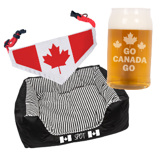 Go Canada Go Pet Pack with Beer Glass buy at ThingsEngraved Canada