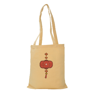 Chinese Lantern Tote Bag with Custom Embroidery