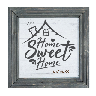 Custom Engraved Faux Wood Wall Sign "Home Sweet Home"