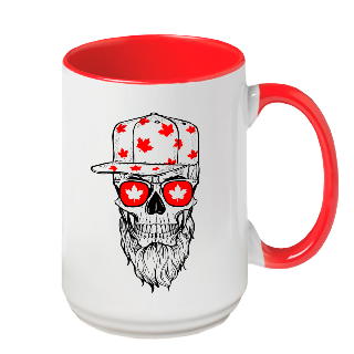 Patriotic Skull with Beard Mug buy at ThingsEngraved Canada