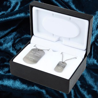 Father and Son Engraved Dog Tag Set